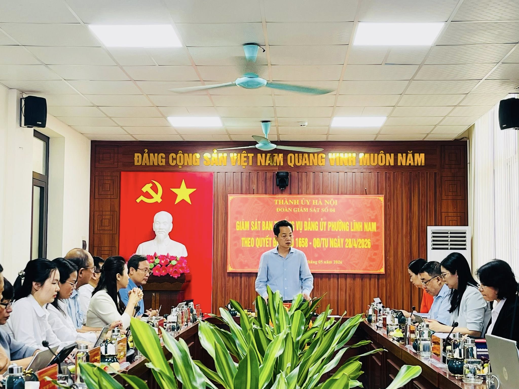 Đoàn giám sát số 04 Thành uỷ Hà Nội giám sát công tác lãnh đạo, chỉ đạo phường Lĩnh Nam
