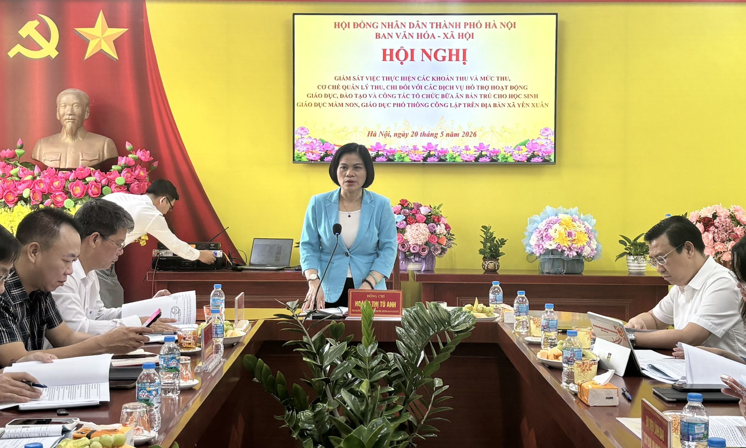 HĐND thành phố khảo sát công tác bán trú, quản lý thu chi giáo dục tại xã Yên Xuân