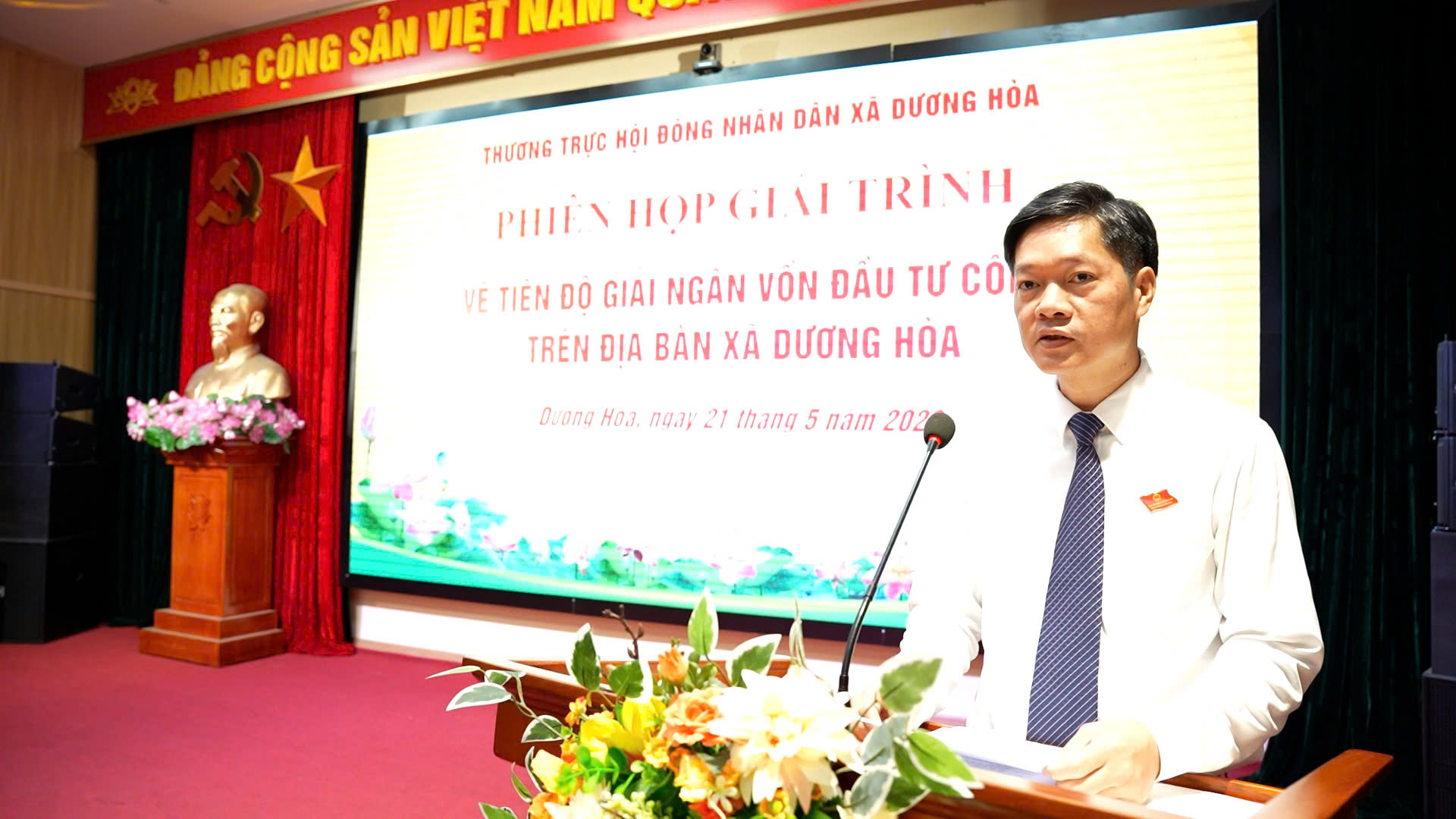 HĐND xã Dương Hòa giải trình tiến độ giải ngân đầu tư công, quyết tâm hoàn thành 100% kế hoạch vốn năm 2026
