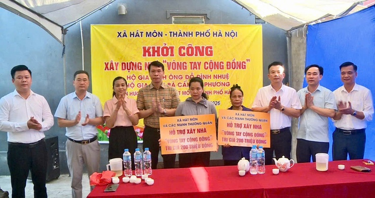 Xã Hát Môn khởi công thêm 2 căn nhà “Vòng tay cộng đồng”, lan tỏa nghĩa tình vì người nghèo