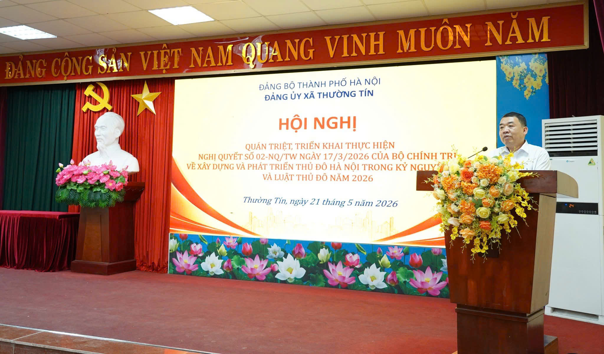 Xã Thường Tín quán triệt Nghị quyết 02-NQ/TW và Luật Thủ đô năm 2026 tới đội ngũ cán bộ, đảng viên