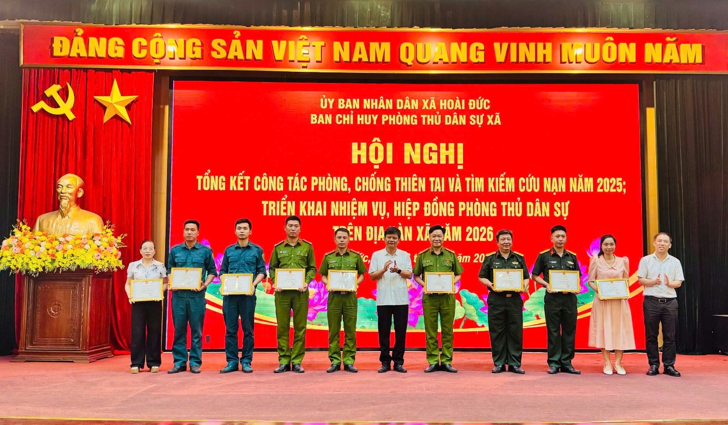 Xã Hoài Đức chủ động hiệp đồng phòng thủ dân sự, nâng cao năng lực ứng phó thiên tai và cứu nạn, cứu hộ năm 2026