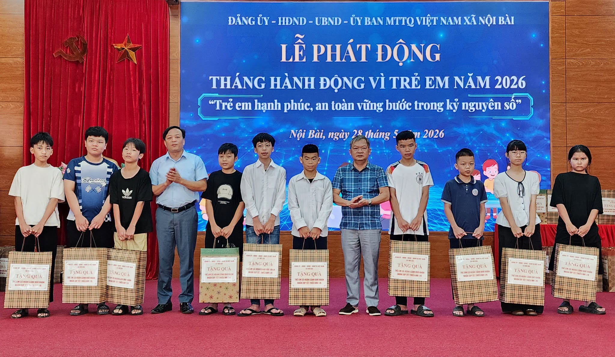 Xã Nội Bài trao hơn 144 triệu đồng hỗ trợ trẻ em khó khăn nhân Tháng hành động vì trẻ em năm 2026