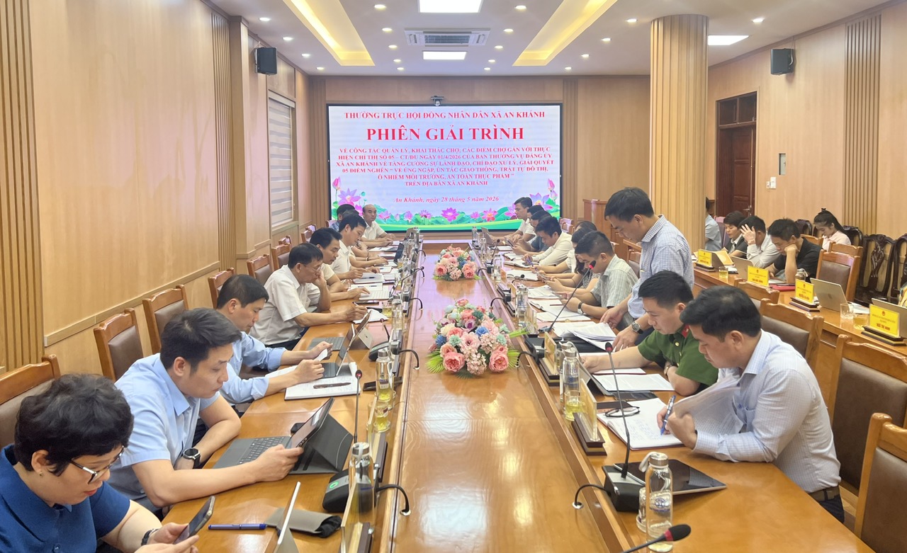 HĐND xã An Khánh tăng cường giám sát quản lý chợ, tập trung tháo gỡ các điểm nghẽn về đô thị và môi trường