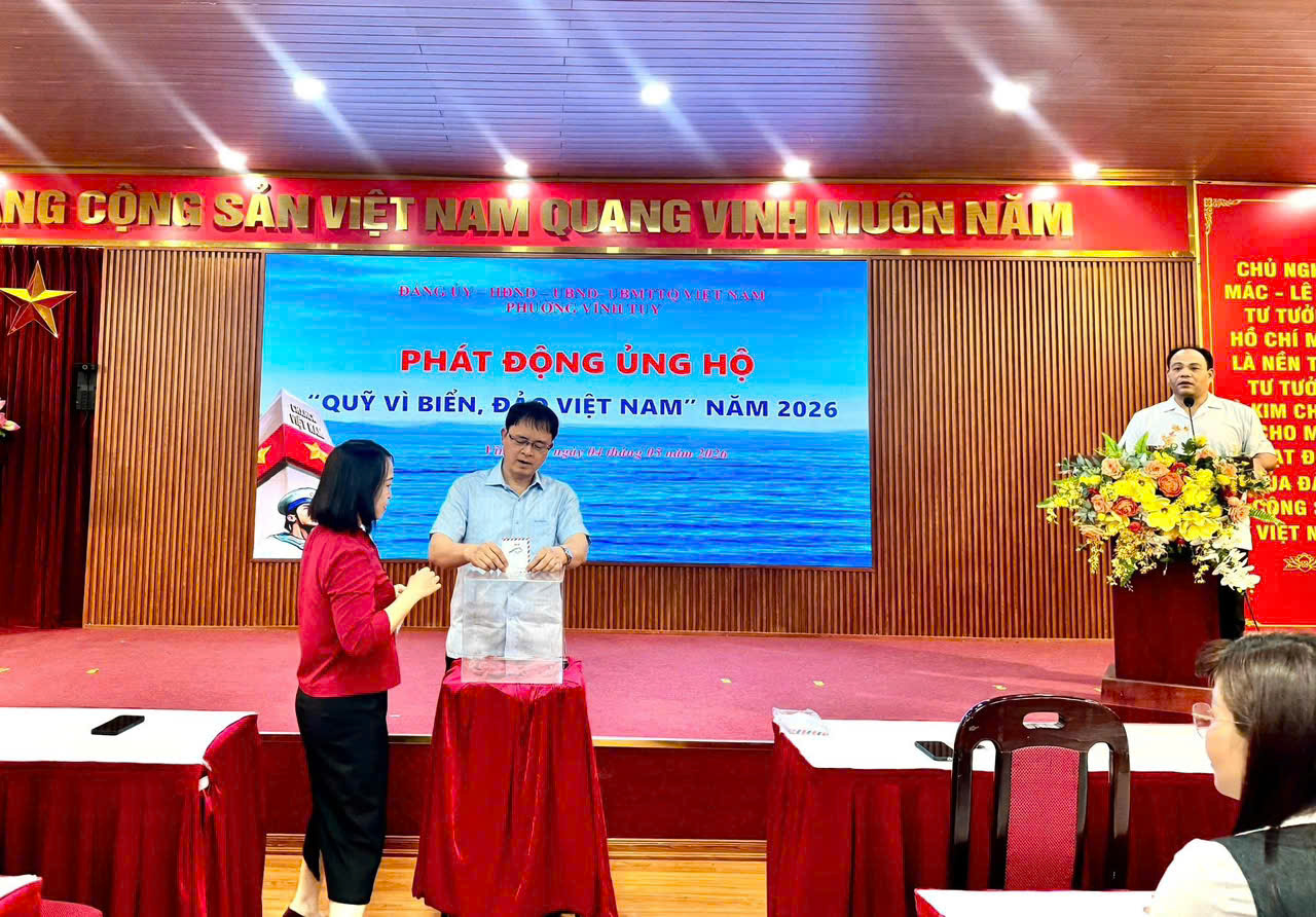 Phường Vĩnh Tuy phát động ủng hộ Quỹ “Vì biển, đảo Việt Nam” năm 2026, lan tỏa trách nhiệm hướng về chủ quyền Tổ quốc