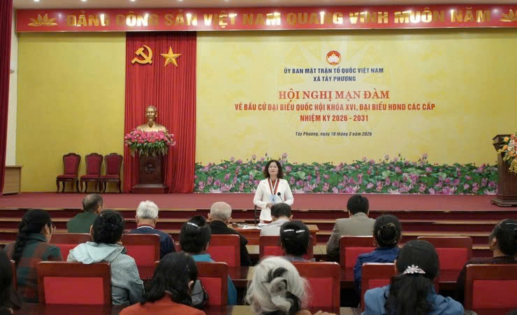 Xã Tây Phương tổ chức mạn đàm tiểu sử ứng cử viên, nâng cao nhận thức cử tri trước ngày bầu cử