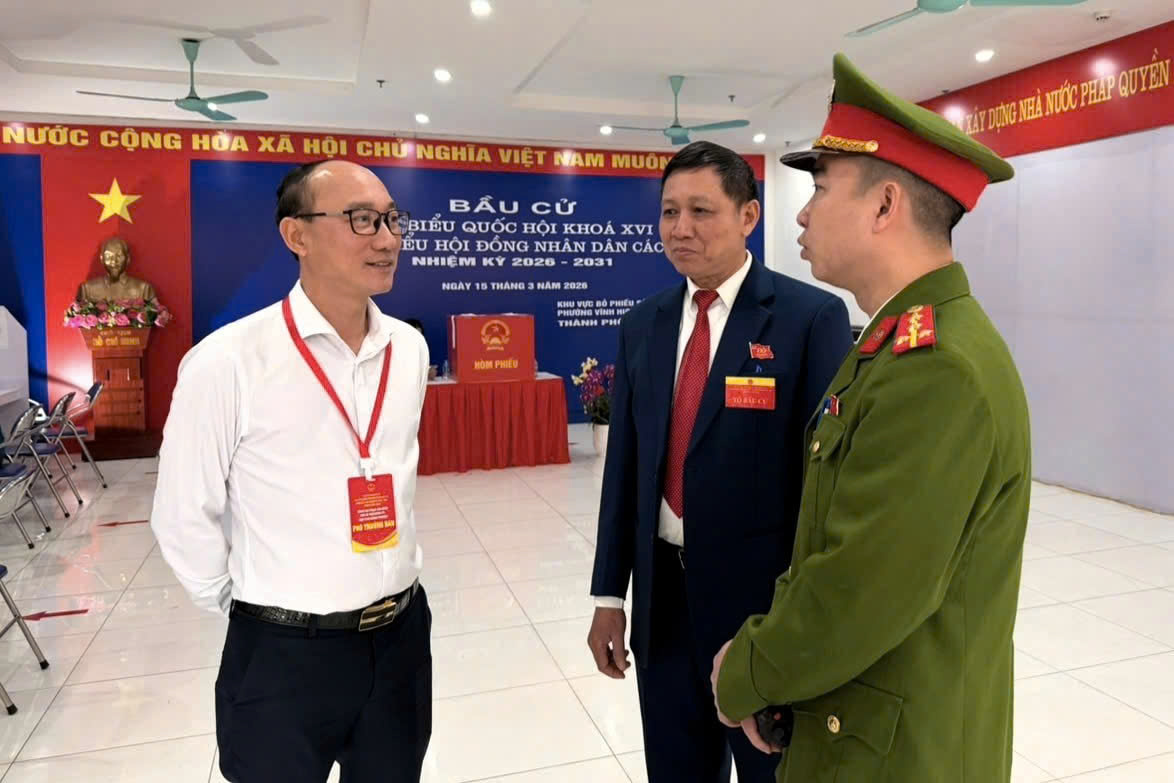 Phường Vĩnh Hưng gần 100% cử tri tham gia bầu cử, bảo đảm an toàn, dân chủ, đúng quy định