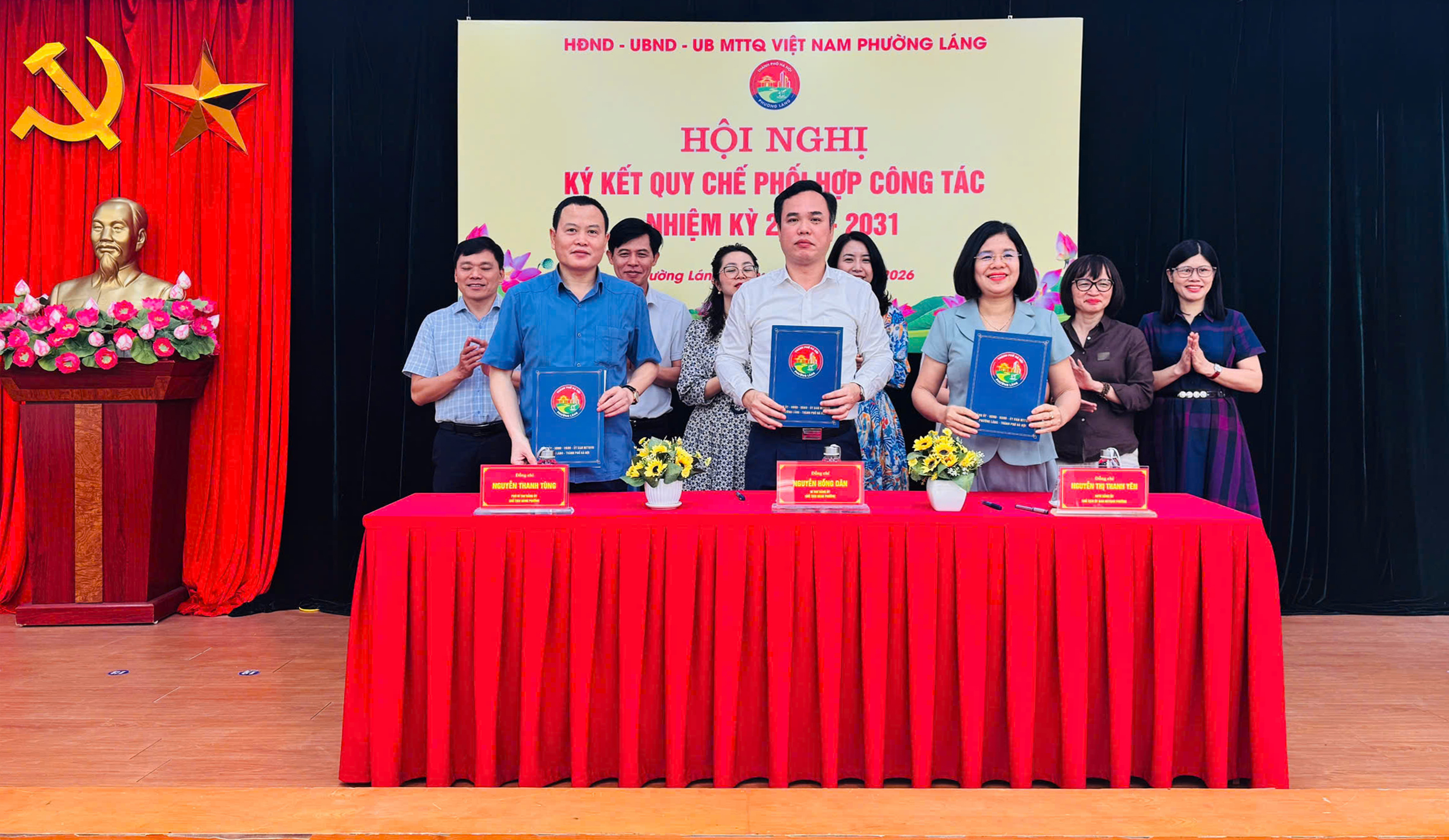 Phường Láng ký kết chương trình phối hợp HĐND - UBND - Ủy ban MTTQ Việt Nam nhiệm kỳ 2026-2031, siết chặt cơ chế phối hợp phục vụ nhân dân
