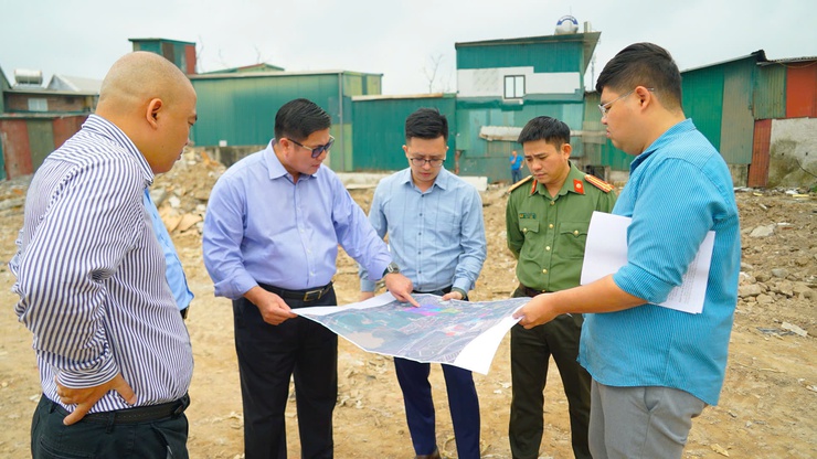 Lãnh đạo phường Từ Liêm kiểm tra tiến độ dự án Hồ điều hòa Phú Đô