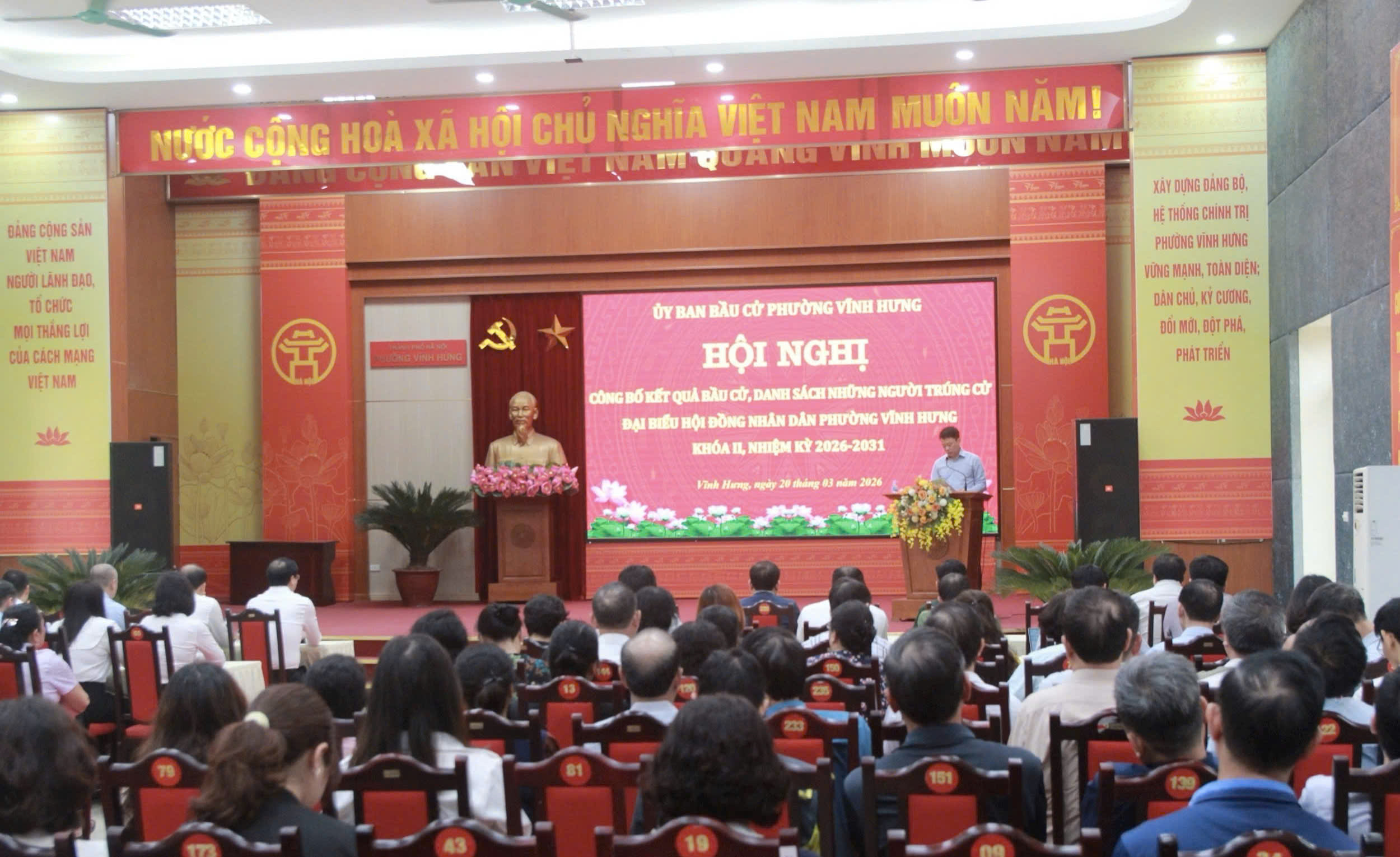 Phường Vĩnh Hưng công bố danh sách 22 đại biểu trúng cử HĐND phường khóa II