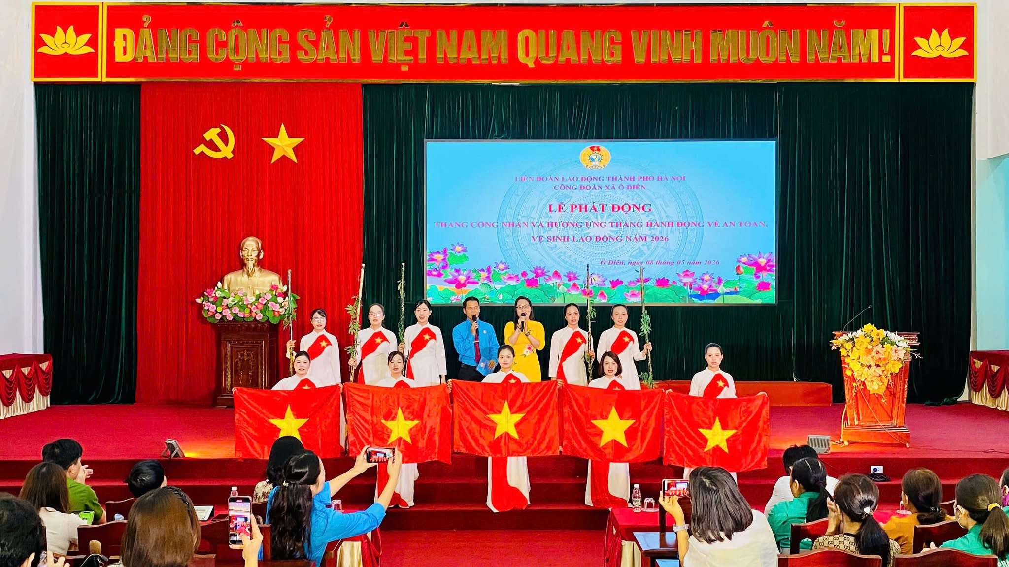 Xã Ô Diên lan tỏa khí thế thi đua lao động sáng tạo trong Tháng Công nhân năm 2026