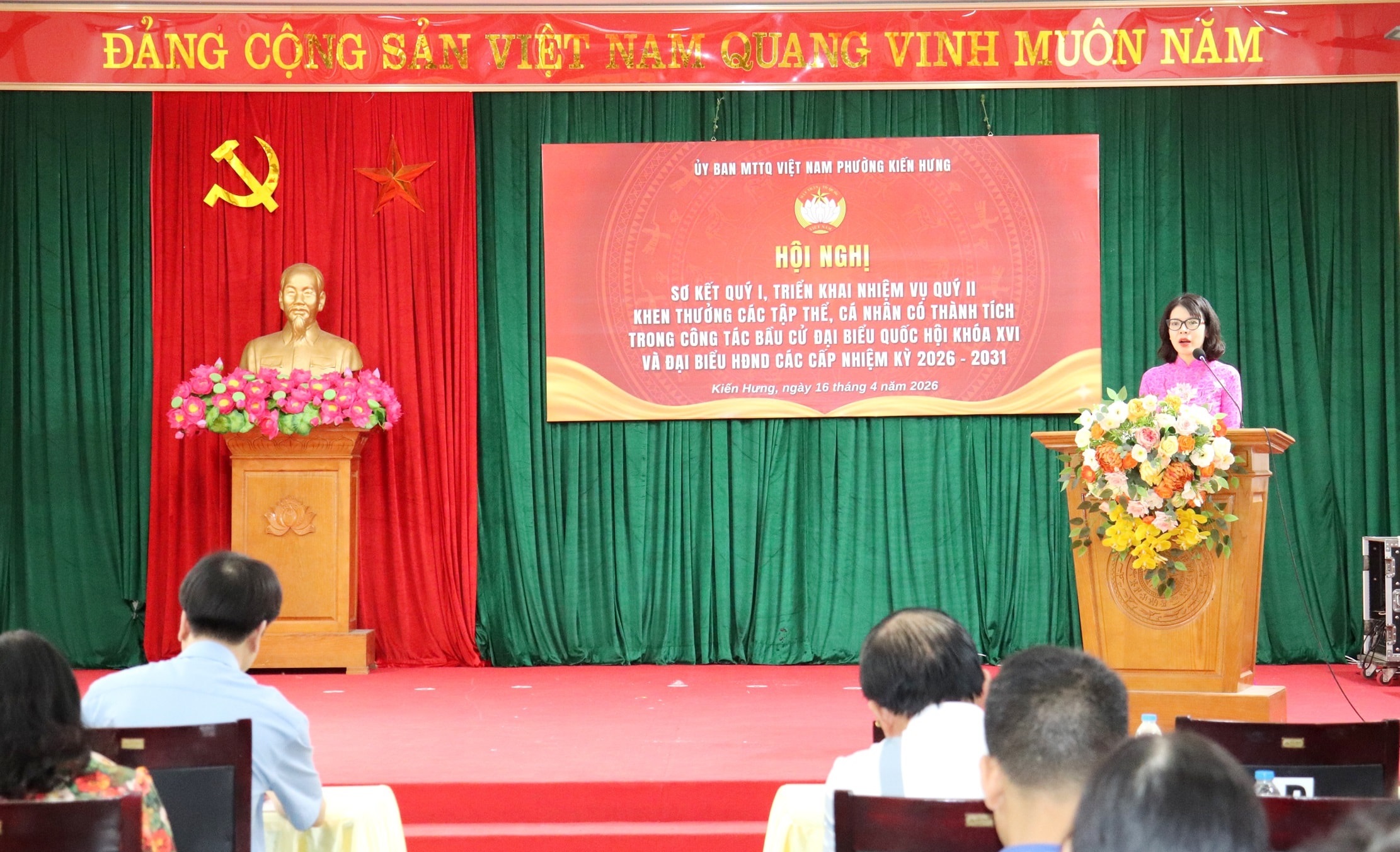 Phường Kiến Hưng kiện toàn nhân sự MTTQ, phát động thi đua hoàn thành nhiệm vụ quý II năm 2026