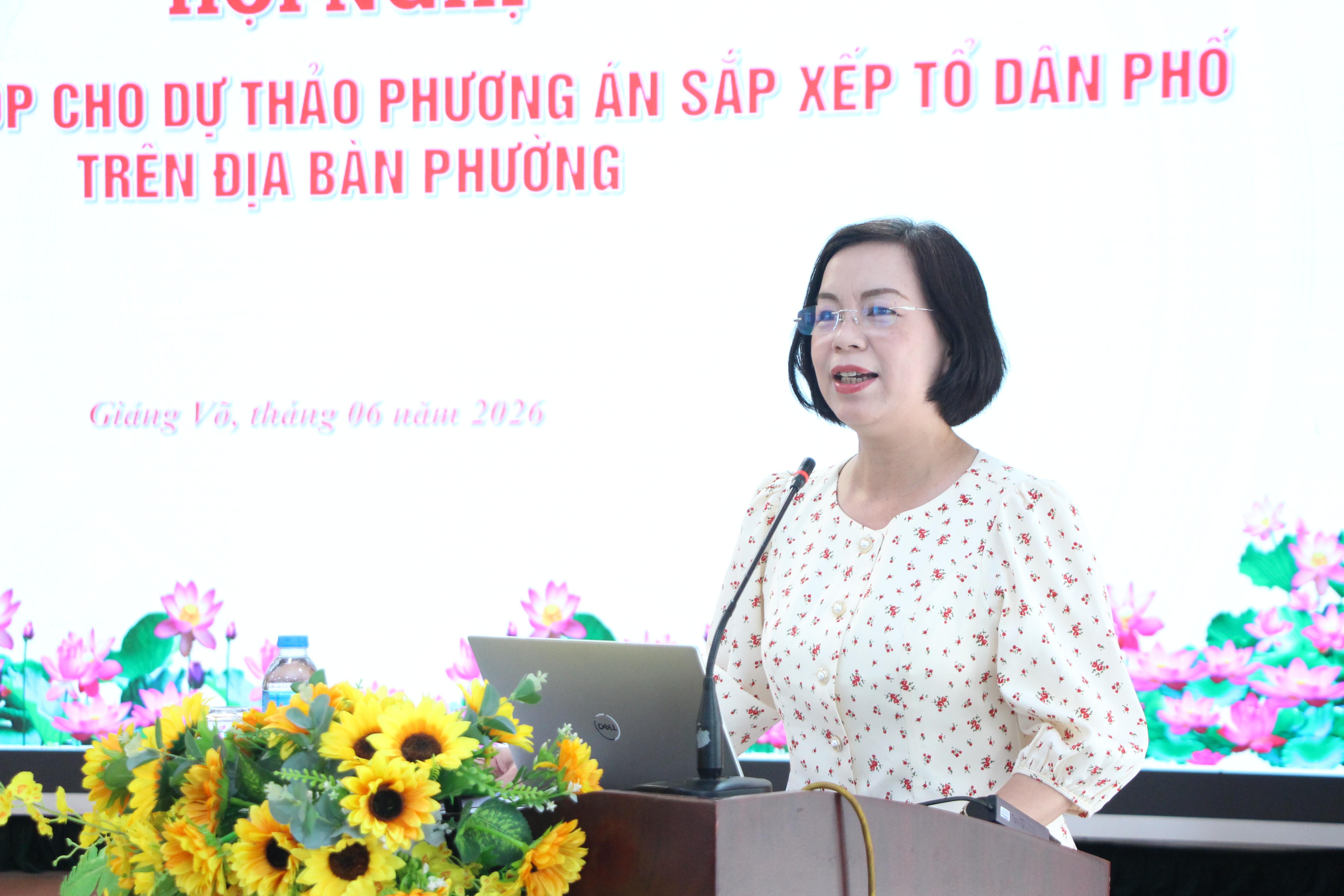 Phường Giảng Võ lấy ý kiến hoàn thiện phương án sắp xếp tổ dân phố, hướng tới nâng cao hiệu quả quản lý ở cơ sở