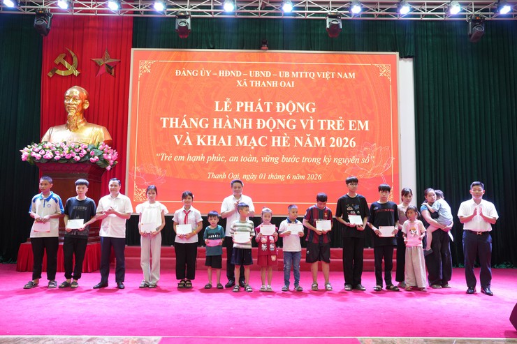 Xã Thanh Oai phát động Tháng hành động vì trẻ em 2026, chung tay xây dựng môi trường số an toàn cho thế hệ tương lai