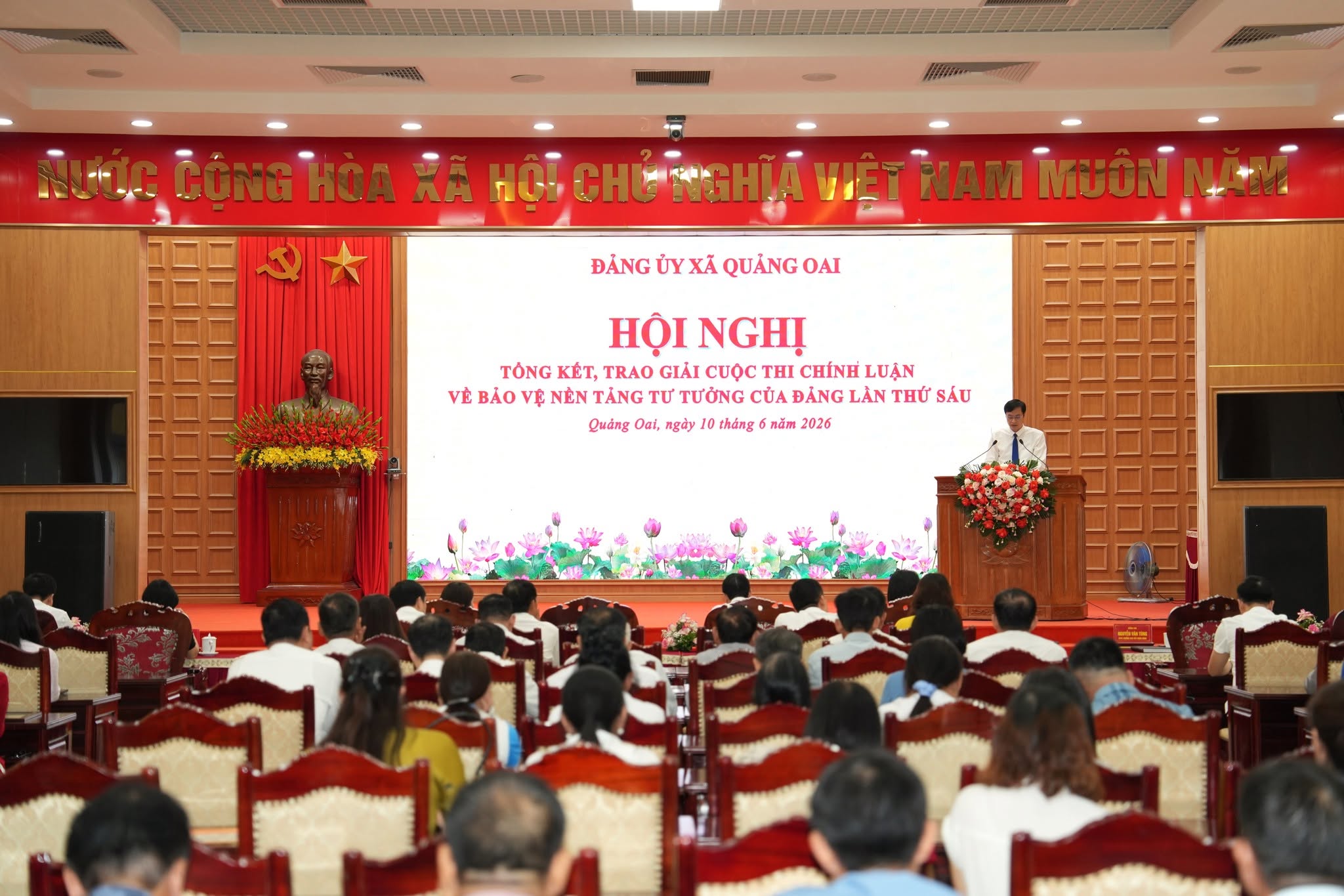 Xã Quảng Oai lan tỏa sức mạnh bảo vệ nền tảng tư tưởng của Đảng từ Cuộc thi chính luận năm 2026