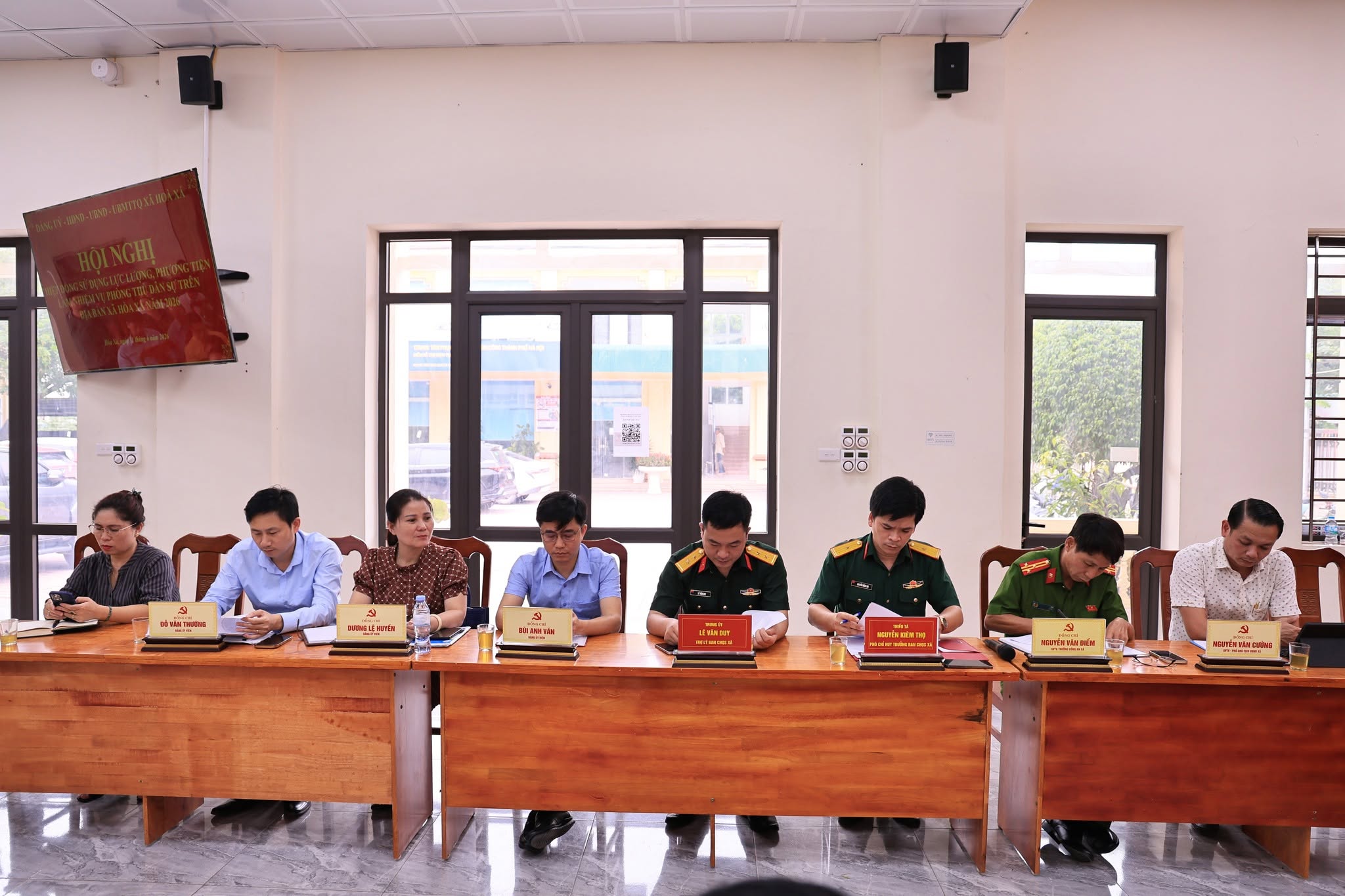Xã Hòa Xá tăng cường hiệp đồng lực lượng, sẵn sàng ứng phó các tình huống phòng thủ dân sự
