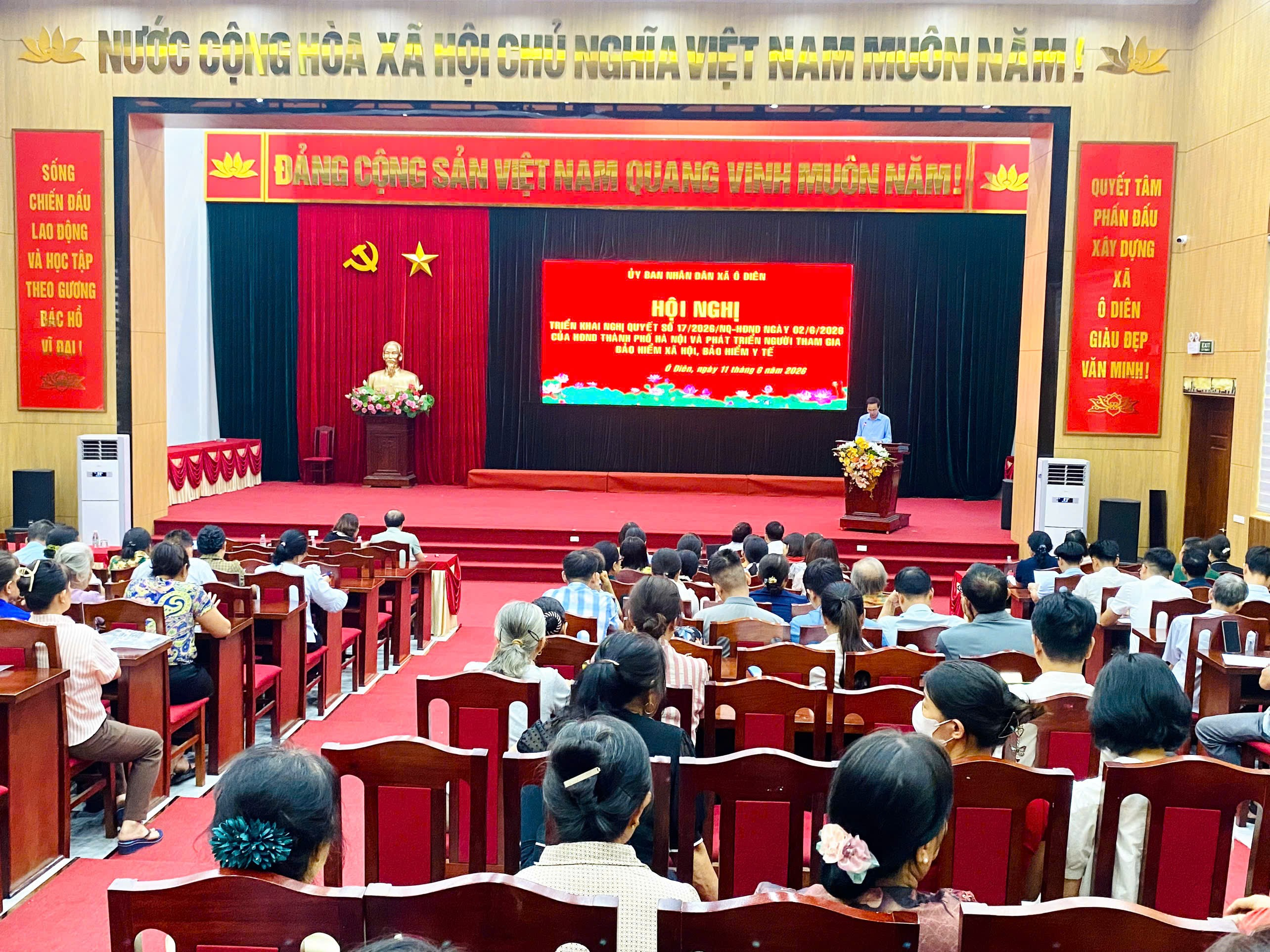 Xã Ô Diên phát động 60 ngày cao điểm mở rộng diện bao phủ bảo hiểm xã hội, bảo hiểm y tế