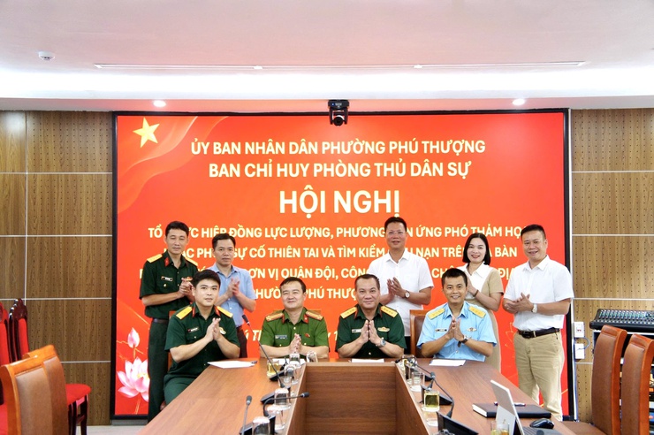 UBND phường Phú Thượng tăng cường hiệp đồng lực lượng, chủ động ứng phó các tình huống phòng thủ dân sự năm 2026