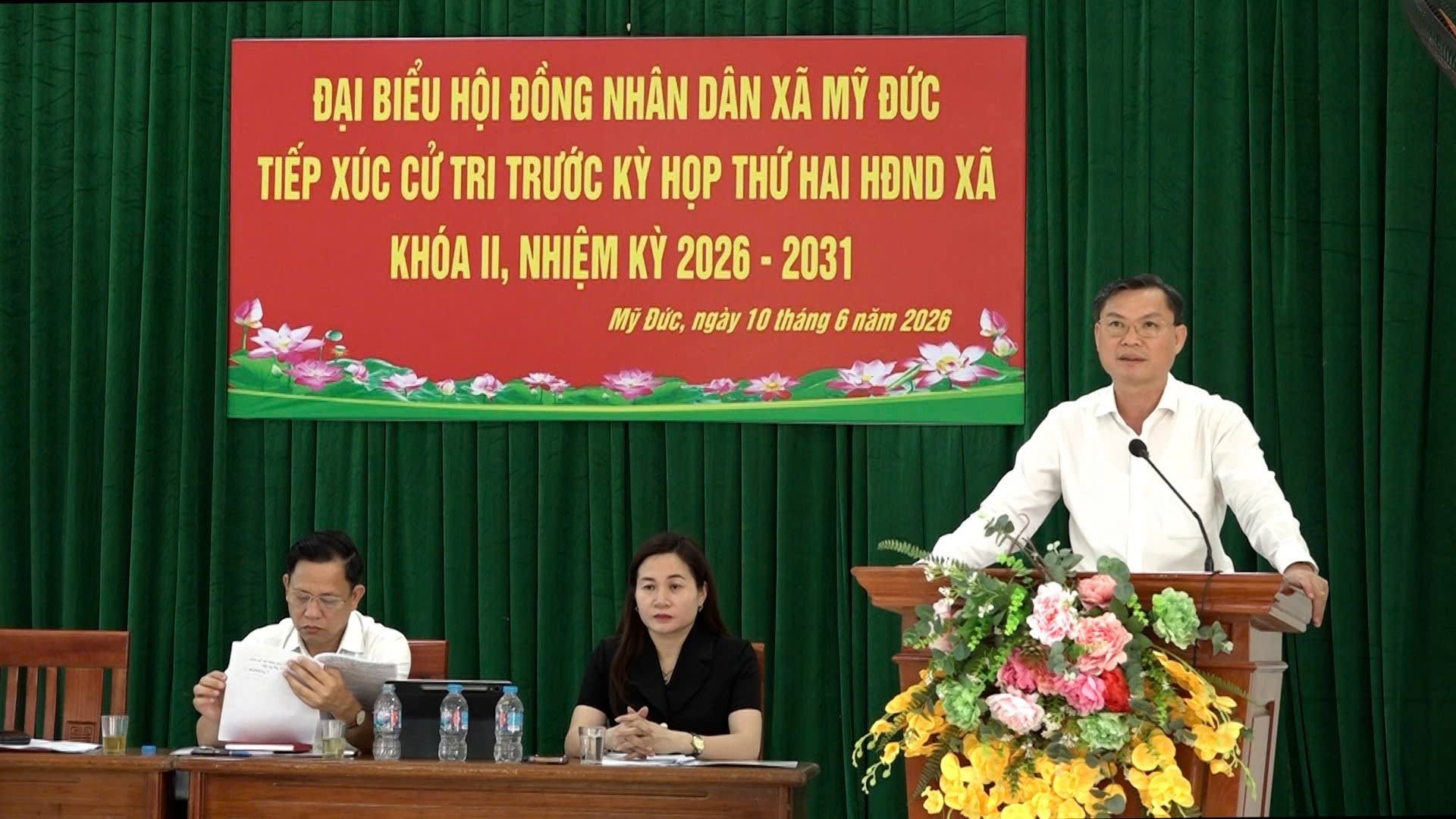 Cử tri khu vực An Phú, xã Mỹ Đức kiến nghị nhiều vấn đề dân sinh trước kỳ họp HĐND xã giữa năm 2026