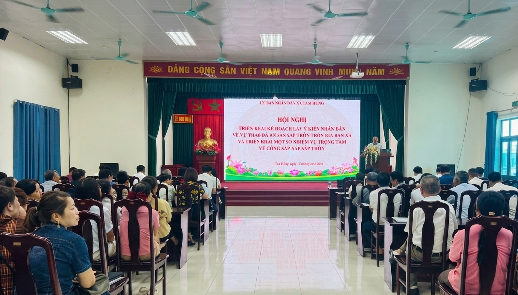 Xã Tam Hưng triển khai lấy ý kiến nhân dân về phương án sắp xếp thôn dân cư
