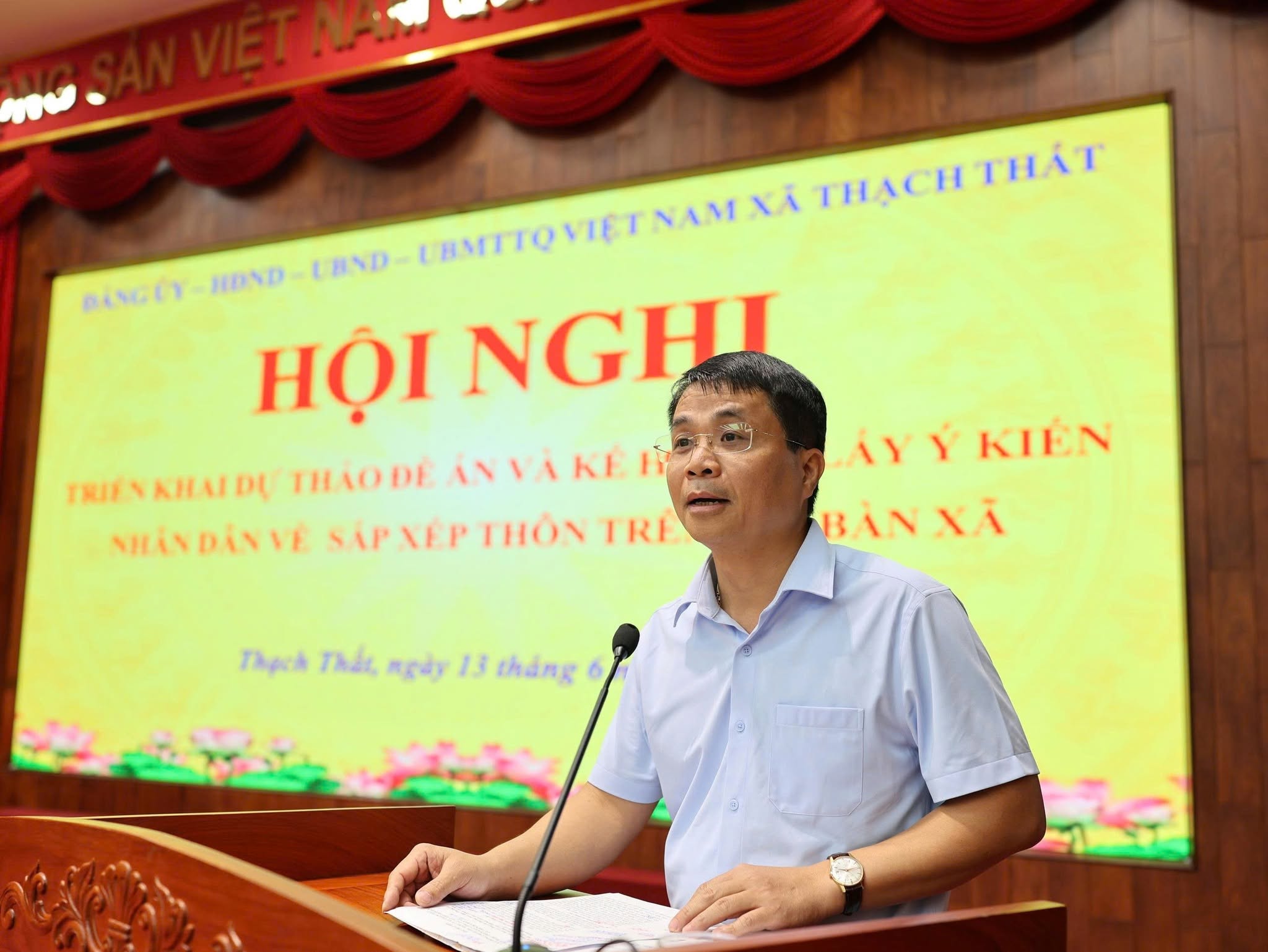 Xã Thạch Thất thống nhất triển khai Đề án sắp xếp thôn, chuẩn bị lấy ý kiến cử tri toàn địa bàn