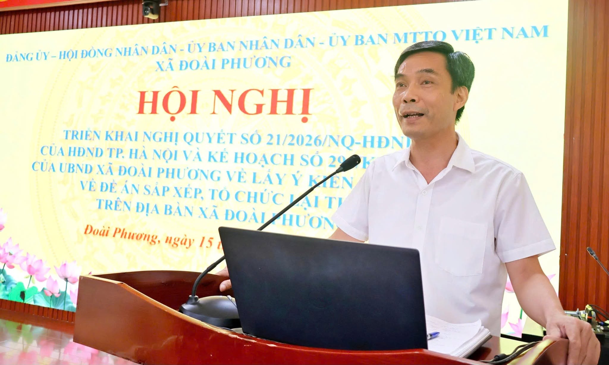 Xã Đoài Phương triển khai lấy ý kiến nhân dân về phương án sắp xếp thôn dân cư