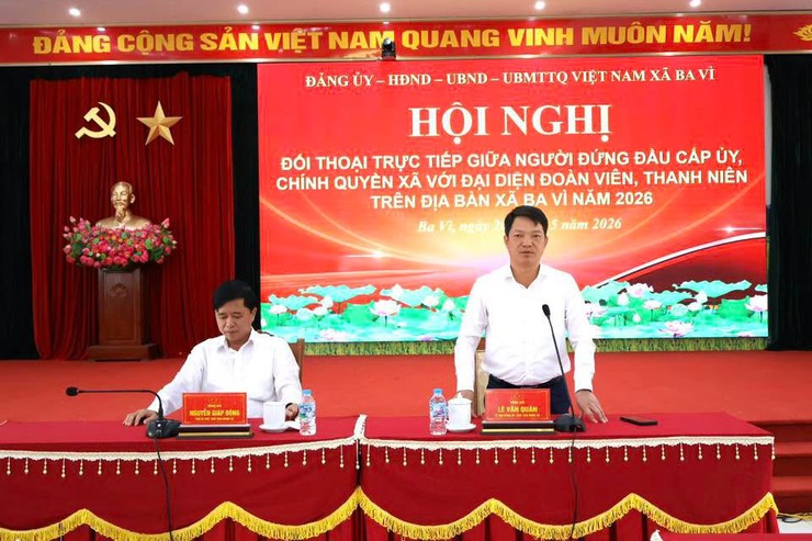 Xã Ba Vì đối thoại với thanh niên, lắng nghe tiếng nói từ cơ sở để kiến tạo động lực phát triển