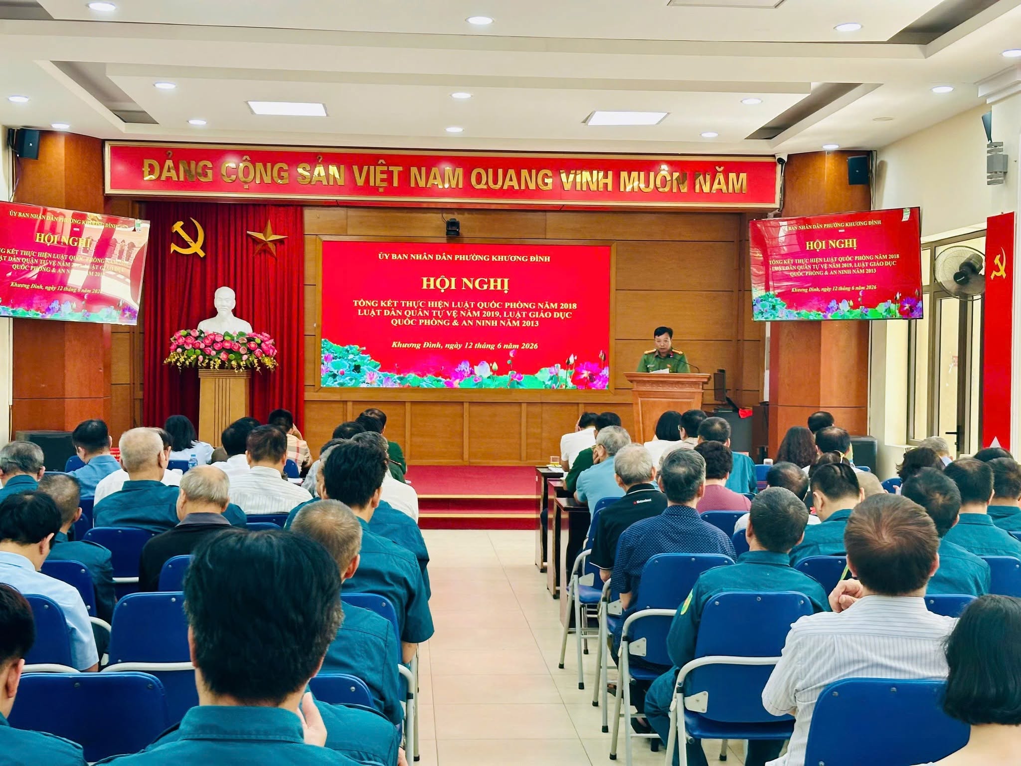Phường Khương Đình tổng kết thực hiện các luật về quốc phòng, dân quân tự vệ và giáo dục quốc phòng, an ninh