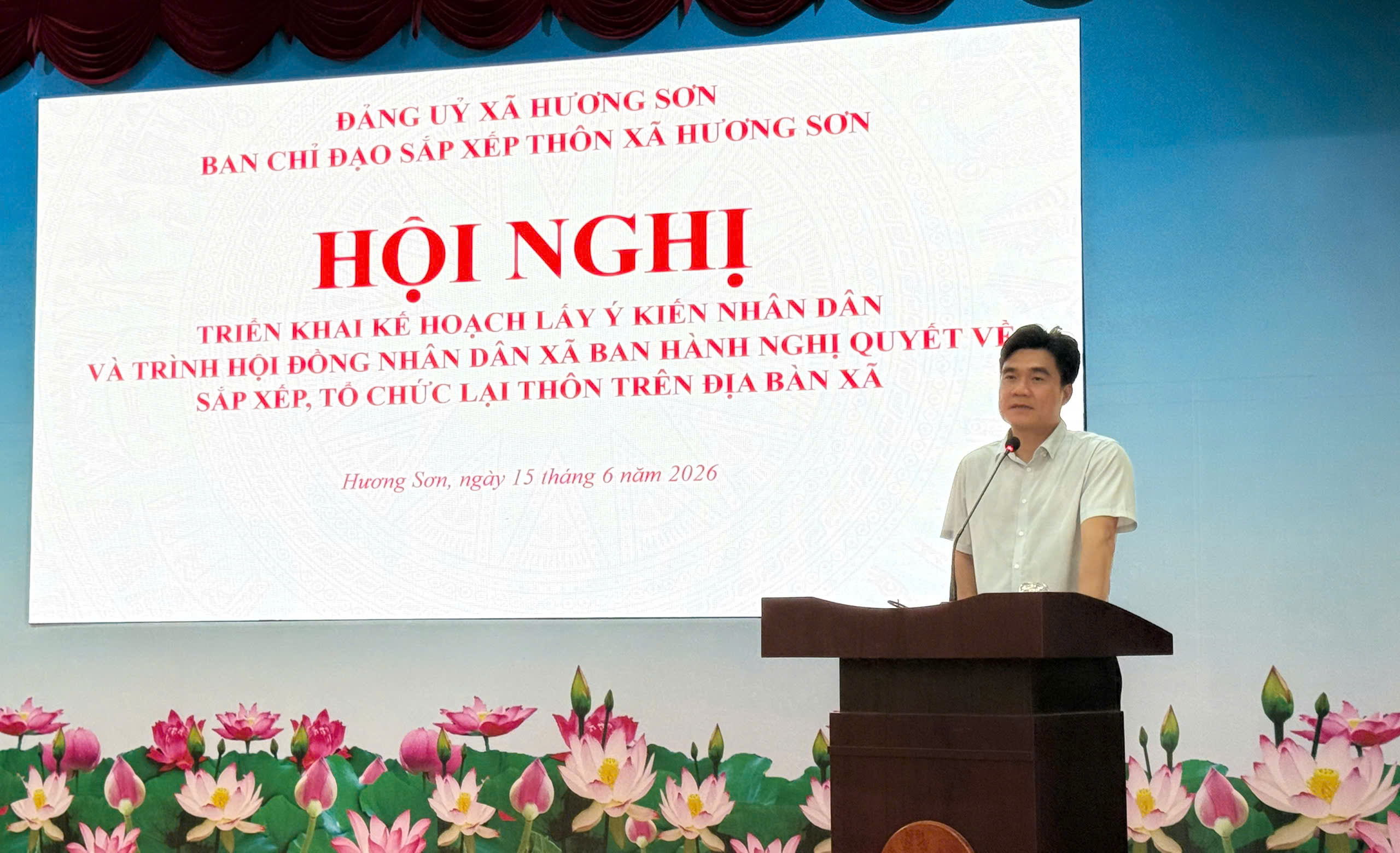 Xã Hương Sơn triển khai lấy ý kiến nhân dân về phương án sắp xếp, tổ chức lại thôn