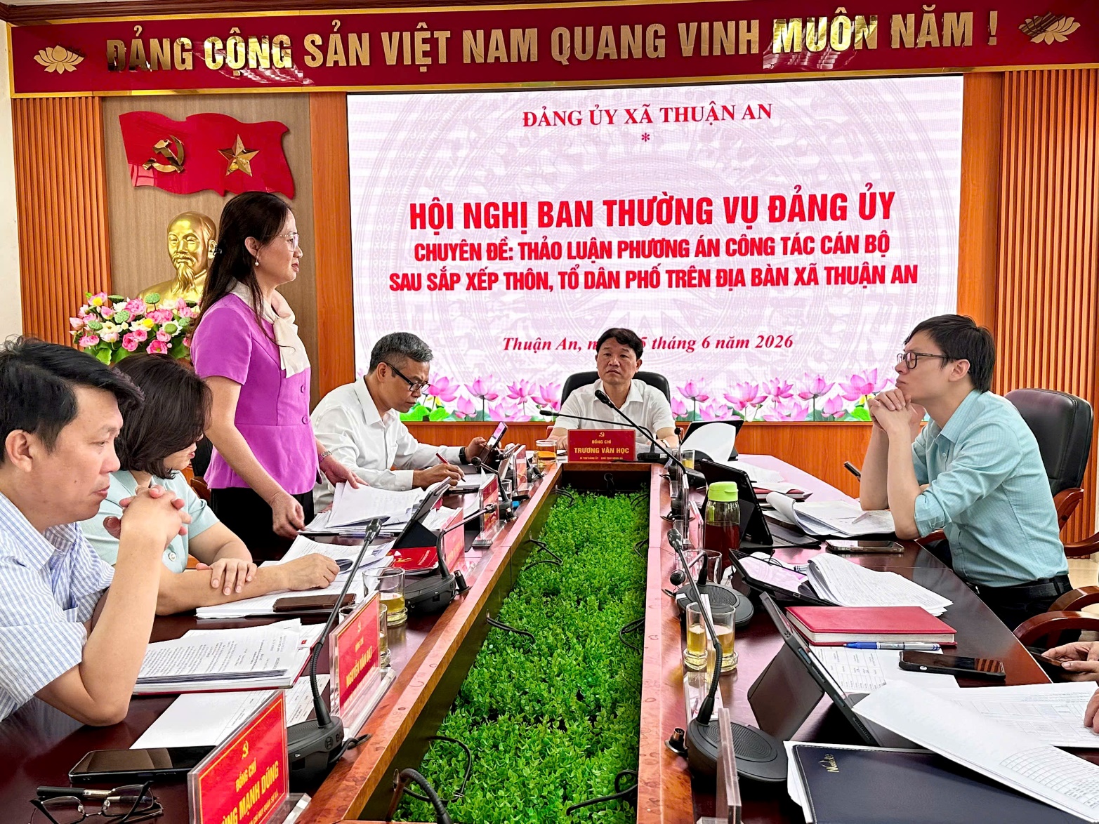 Xã Thuận An rà soát, hoàn thiện phương án nhân sự sau sắp xếp thôn, tổ dân phố