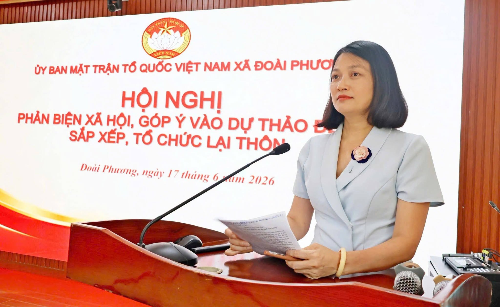 Ủy ban MTTQ Việt Nam xã Đoài Phương phát huy vai trò phản biện xã hội đối với Đề án sắp xếp thôn