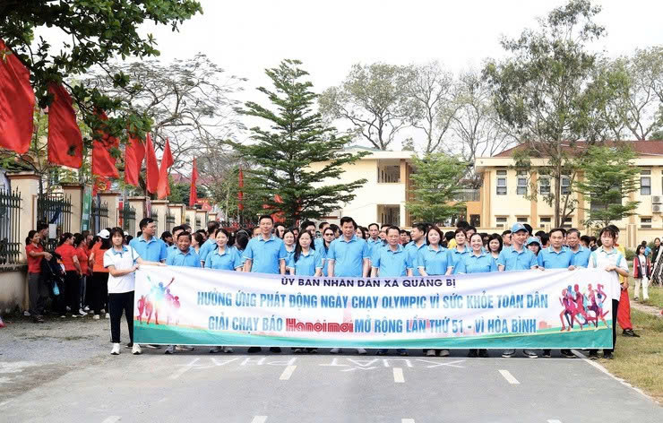 Xã Quảng Bị lan tỏa phong trào rèn luyện sức khỏe với Ngày chạy Olympic và Giải chạy Hànộimới lần thứ 51