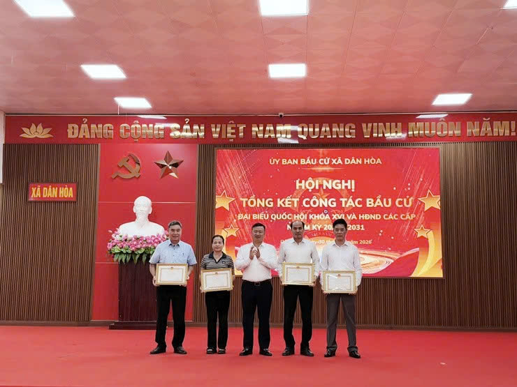 Xã Dân Hòa tổng kết thành công cuộc bầu cử đại biểu Quốc hội khóa XVI và HĐND các cấp nhiệm kỳ 2026-2031