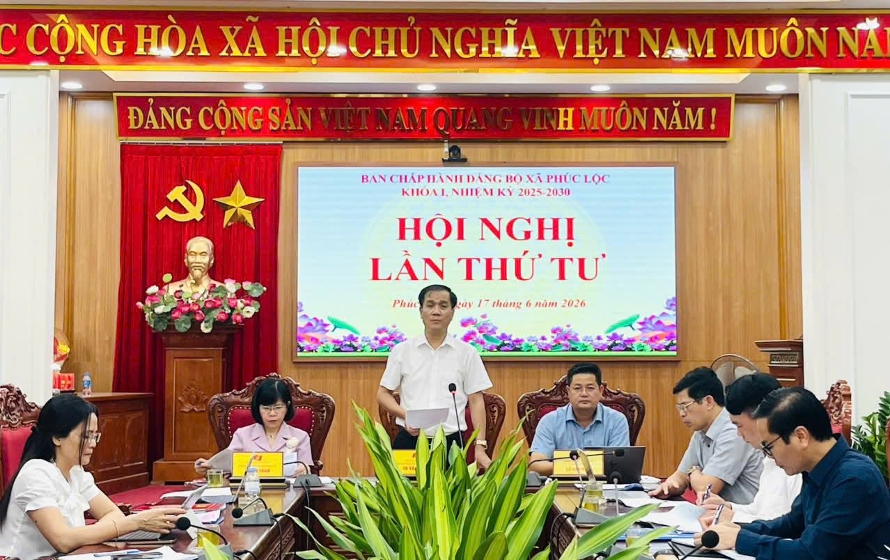 Ban Chấp hành Đảng bộ xã Phúc Lộc khoá I, nhiệm kỳ 2025-2030 tổ chức Hội nghị lần thứ Tư