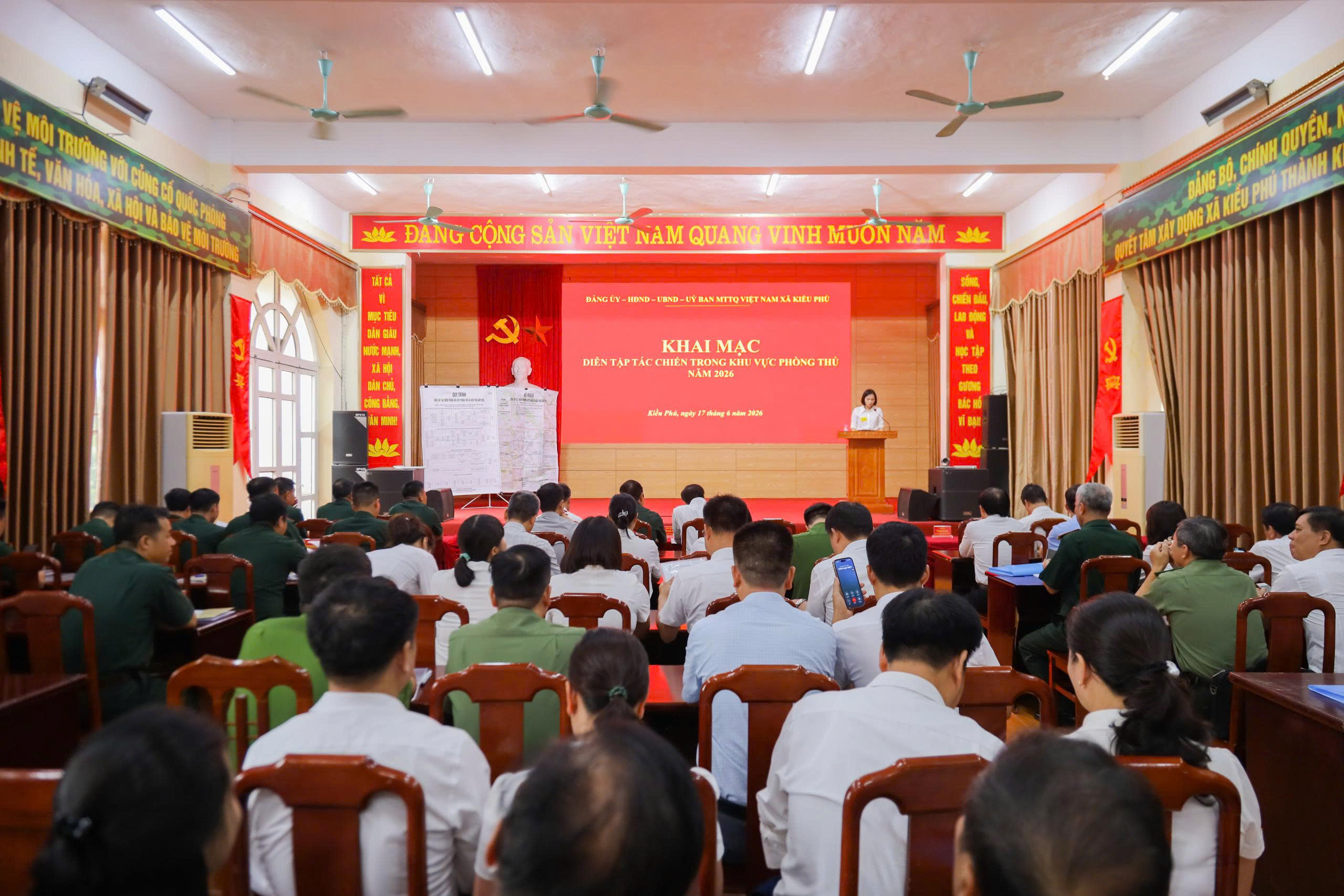 Xã Kiều Phú hoàn thành xuất sắc diễn tập tác chiến khu vực phòng thủ năm 2026