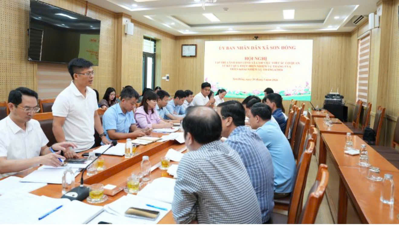 Xã Sơn Đồng siết chặt kỷ cương điều hành, quyết tâm hoàn thành các nhiệm vụ trọng tâm tháng 6-2026