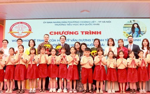 Phường Hoàng Liệt lan tỏa giá trị nghệ thuật quốc tế qua chương trình giao lưu tại Trường Tiểu học Bùi Quốc Khái