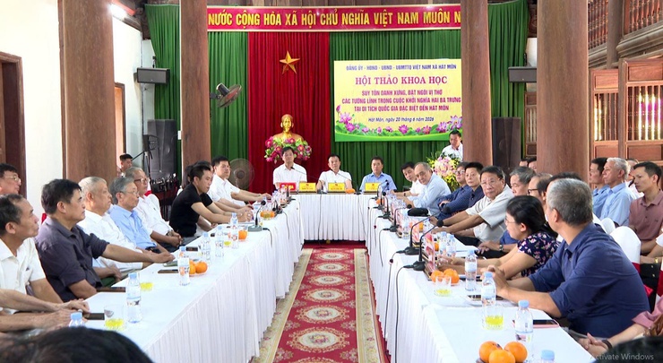 Xã Hát Môn tổ chức hội thảo khoa học về mở rộng không gian thờ các tướng lĩnh khởi nghĩa Hai Bà Trưng