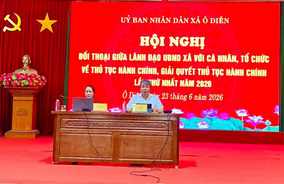 Xã Ô Diên đối thoại trực tiếp với người dân, doanh nghiệp, tháo gỡ vướng mắc trong giải quyết thủ tục hành chính