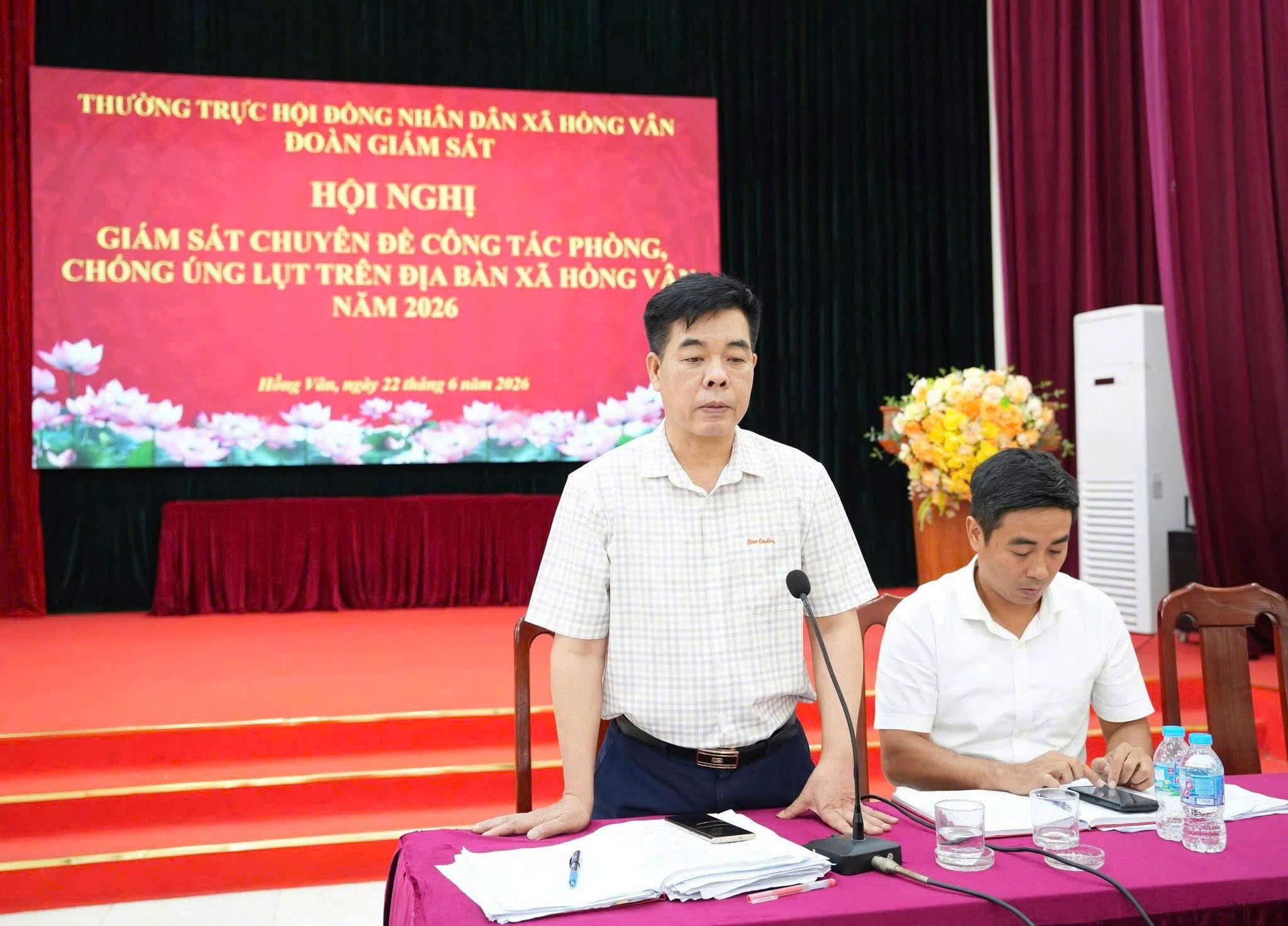HĐND xã Hồng Vân giám sát công tác phòng, chống ngập úng, kiến nghị nhiều giải pháp nâng cao năng lực ứng phó