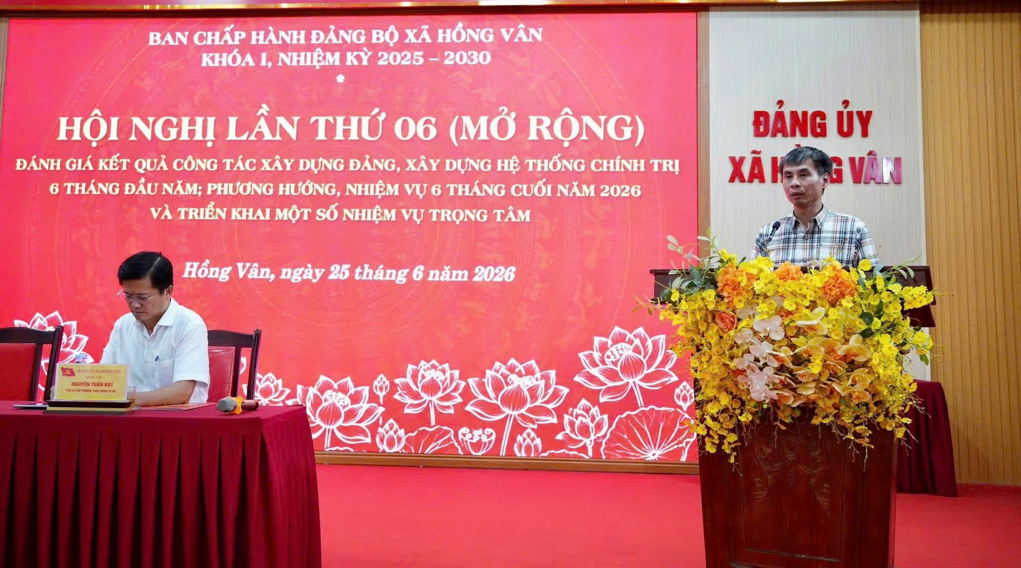 Đảng bộ xã Hồng Vân tập trung thực hiện các nhiệm vụ trọng tâm 6 tháng cuối năm 2026