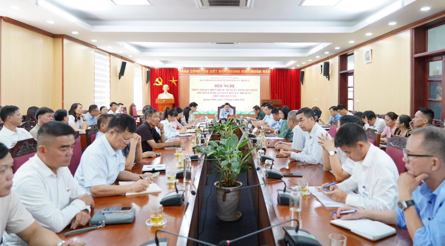 Xã Quang Minh triển khai chiến dịch “20 ngày tổng rà soát hồ sơ giải quyết đất dân cư dịch vụ”