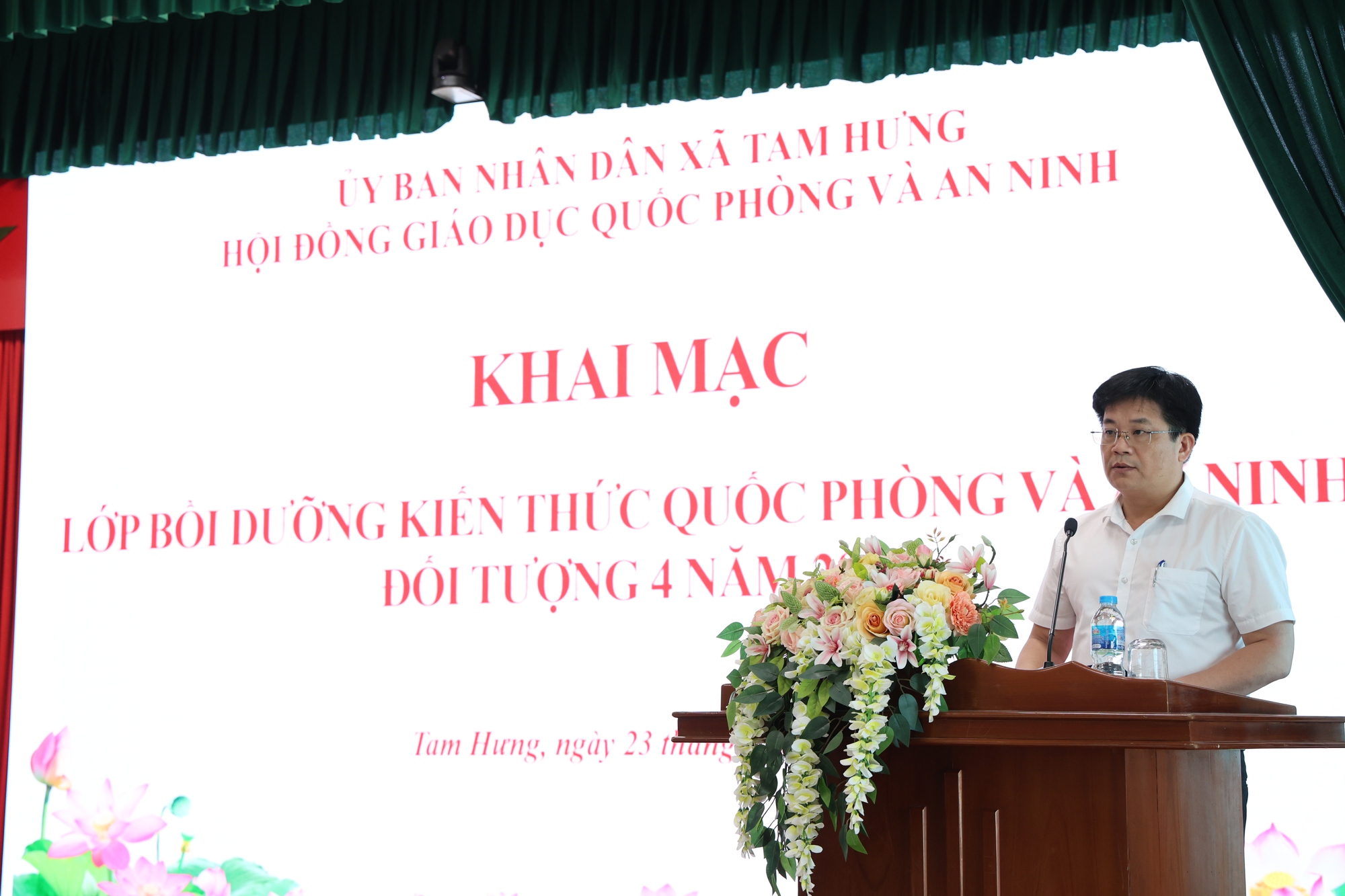 Xã Tam Hưng bồi dưỡng kiến thức quốc phòng và an ninh cho 156 cán bộ, đảng viên, nâng cao năng lực thực hiện nhiệm vụ ở cơ sở