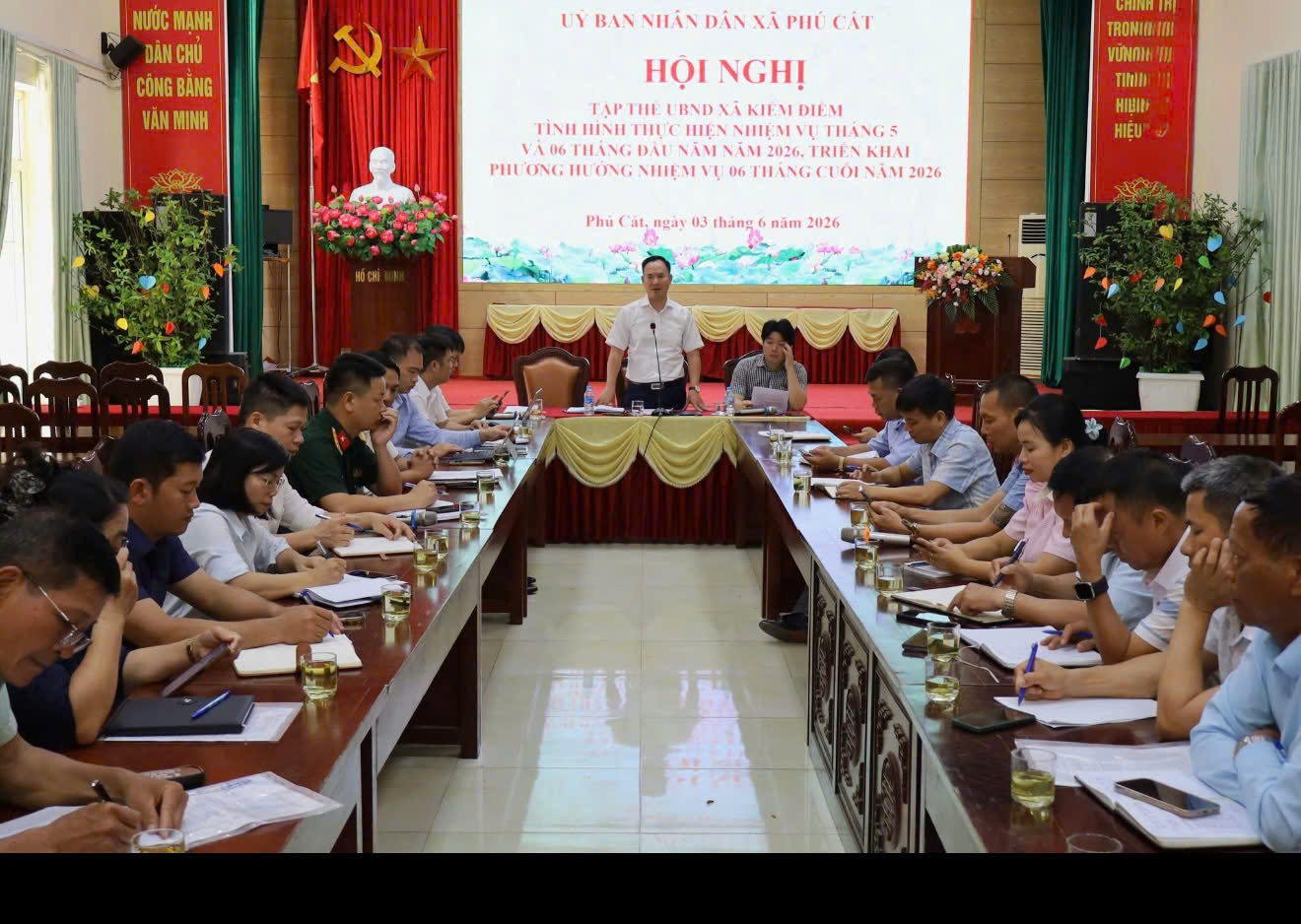 UBND xã Phú Cát rà soát nhiệm vụ 6 tháng đầu năm, tập trung tháo gỡ điểm nghẽn để hoàn thành mục tiêu năm 2026