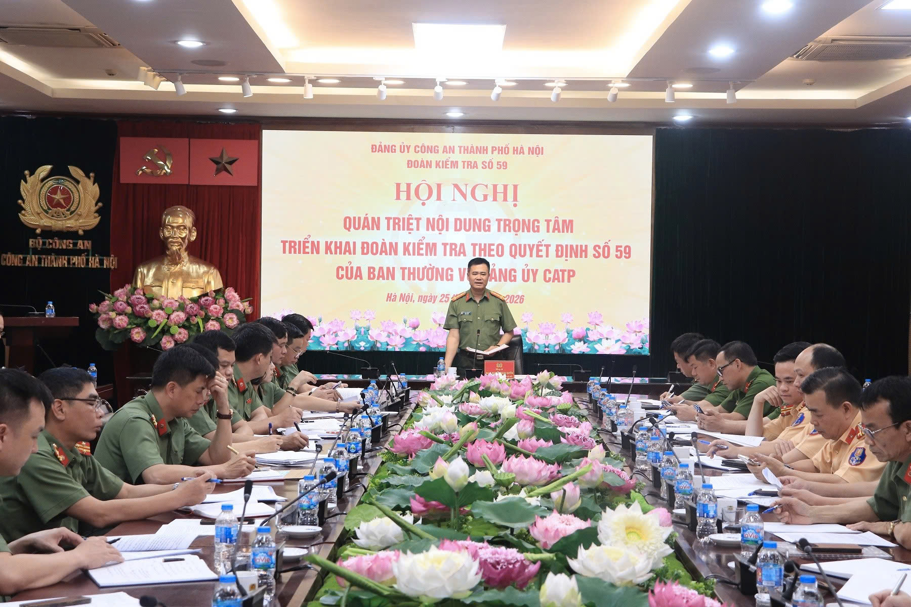 Đảng ủy CATP Hà Nội thống nhất nội dung trọng tâm kiểm tra theo Quyết định số 59, nâng cao chất lượng công tác kiểm tra, giám sát năm 2026