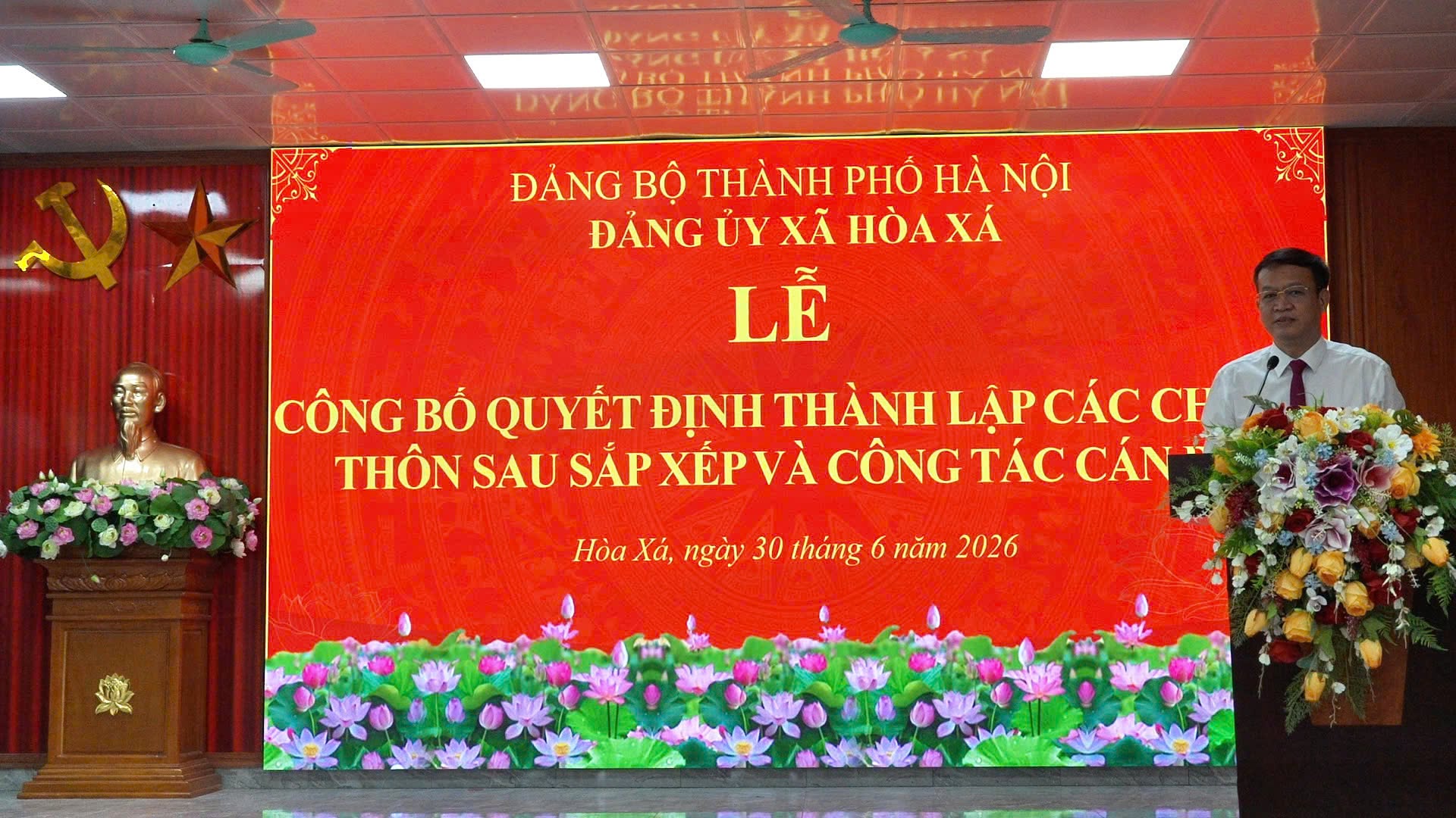 Đảng ủy xã Hòa Xá kiện toàn tổ chức đảng ở cơ sở, sẵn sàng vận hành bộ máy sau sắp xếp thôn