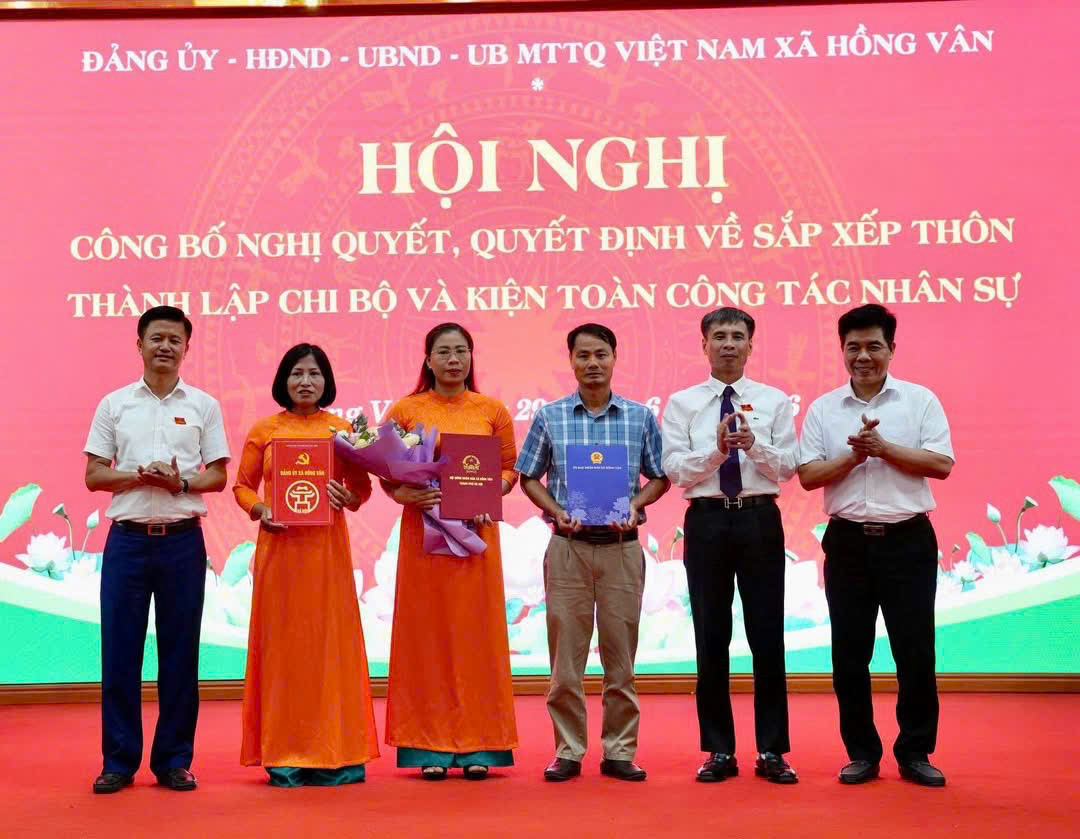 Xã Hồng Vân kiện toàn tổ chức thôn sau sắp xếp, tạo nền tảng vận hành thông suốt từ ngày 01-7
