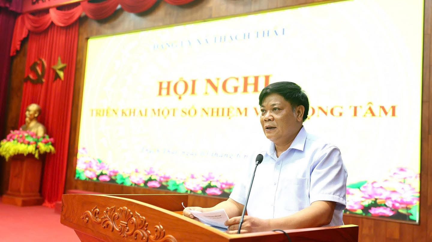 Đảng ủy xã Thạch Thất triển khai đồng bộ các nhiệm vụ chuyển đổi số, đánh giá cán bộ và sắp xếp thôn giai đoạn mới