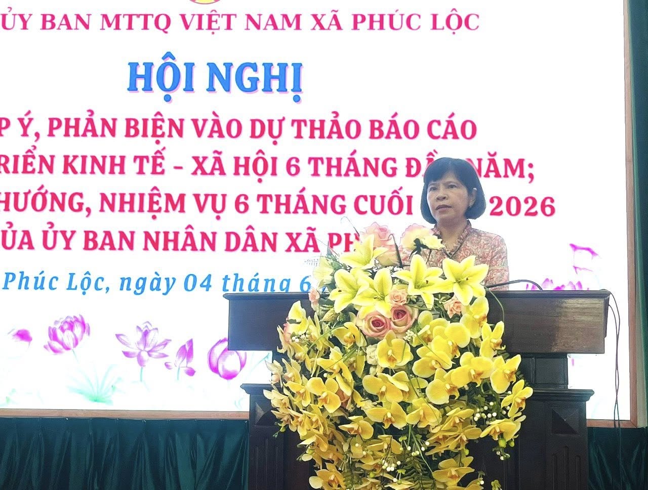 Ủy ban MTTQ Việt Nam xã Phúc Lộc phản biện xã hội dự thảo báo cáo phát triển kinh tế - xã hội 6 tháng đầu năm 2026
