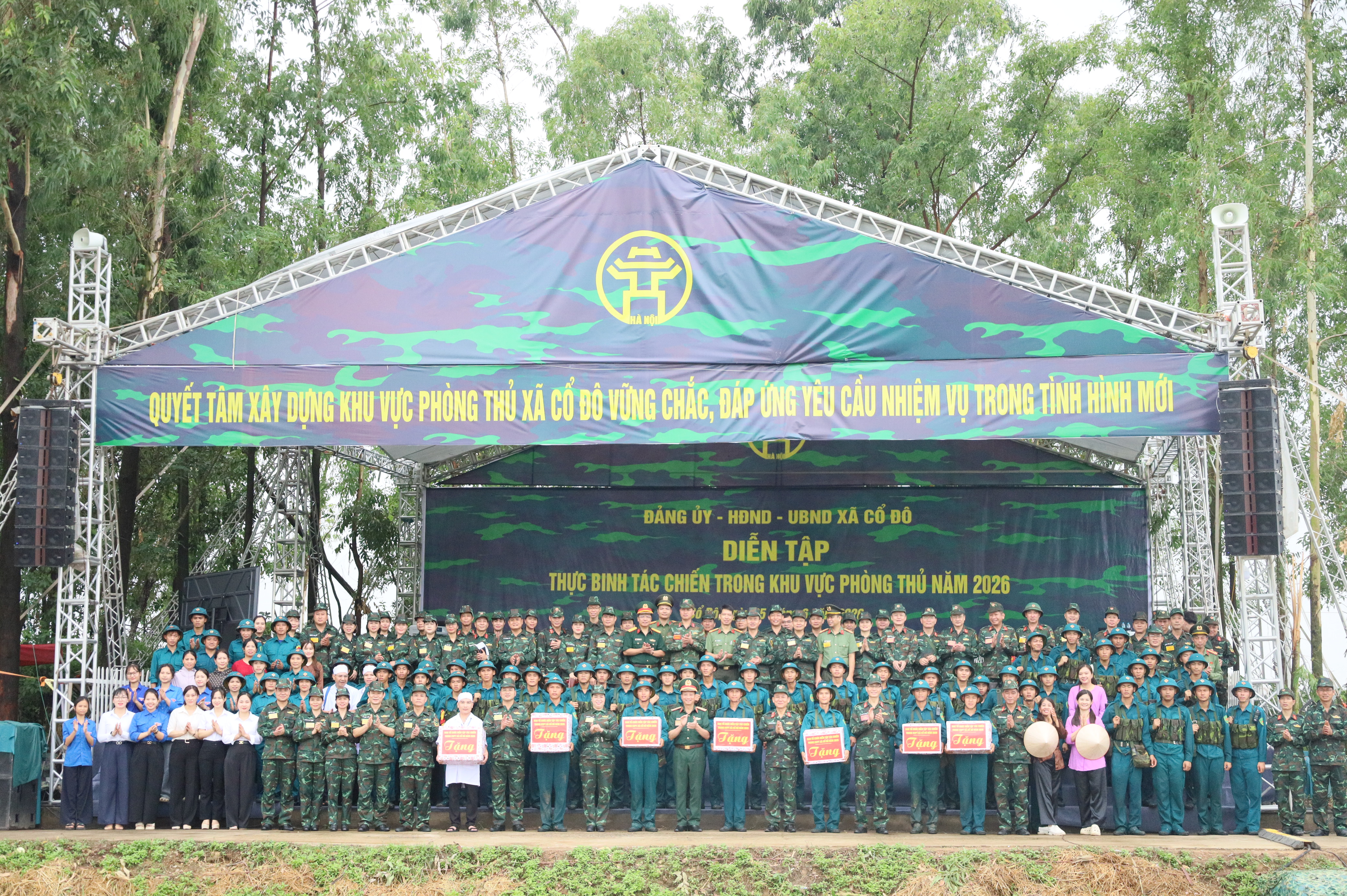 Xã Cổ Đô diễn tập tác chiến khu vực phòng thủ, nâng cao năng lực lãnh đạo và khả năng sẵn sàng chiến đấu từ cơ sở